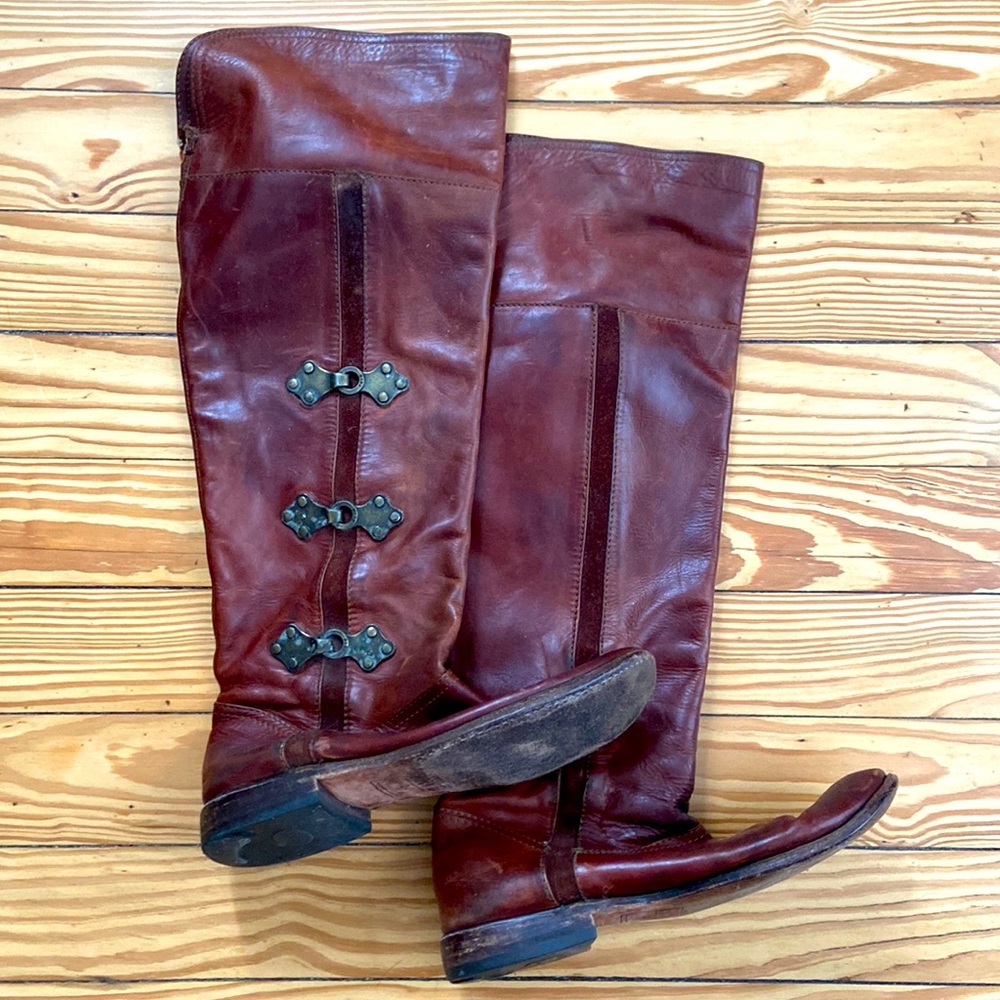 Frye Over the Knee Paige Clovertab Cuff Leather Boots